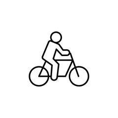 Man on bicycle icon Flat fill set collection