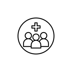 Medical team icon Flat fill set collection