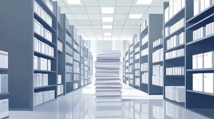 Obraz premium Efficient Business Document Loading Process in Office Environment