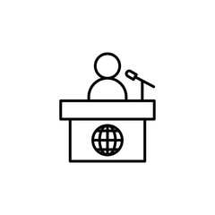 News presenter on TV Show icon Flat fill set collection