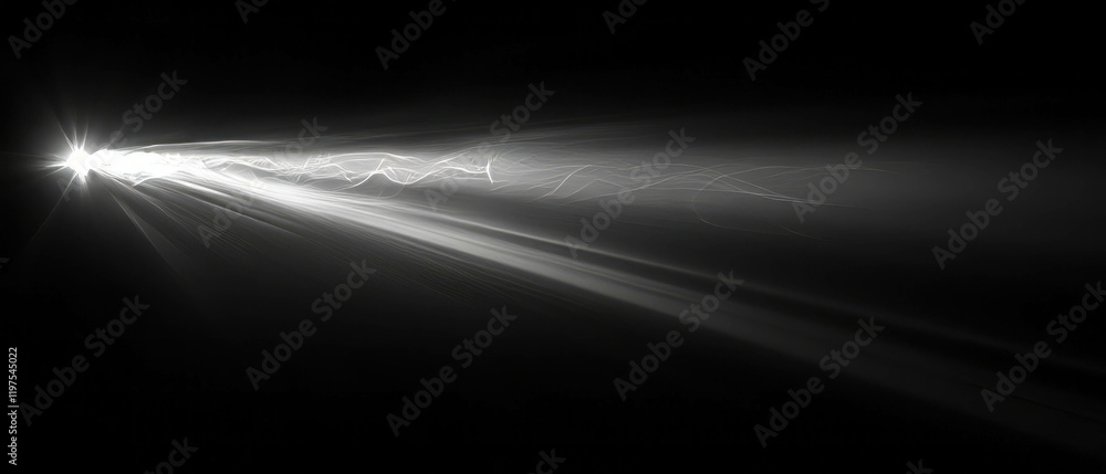 Poster mysterious light beams through fog creating a soft and atmospheric texture