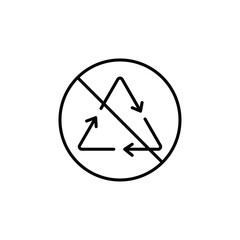 Non Recyclable icon Flat fill set collection