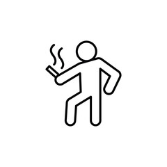 Person smoking icon Flat fill set collection