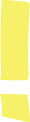 Bright yellow exclamation mark painted with expressive brush strokes on a clean white background, symbolizing warning, alertness, caution, and the need for attention or advice