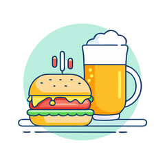 food pairing burger and beer  icon