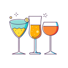 happy hour drinks icon, happy hour drinks vector illustration-simple illustration of happy hour drinks, perfect for happy hour drinks logos and themed design 