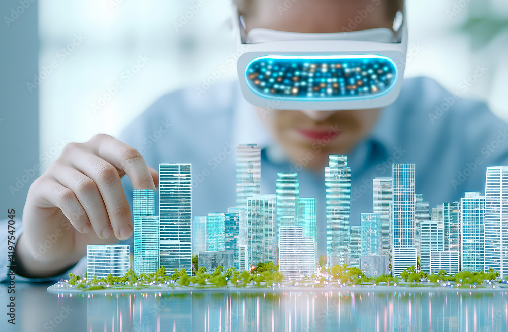 Aufkleber Engaging with virtual city models using augmented reality during a design session
