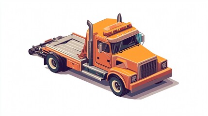 Naklejka premium Professional Isometric Car Towing Truck Service Vehicle Transport Illustration