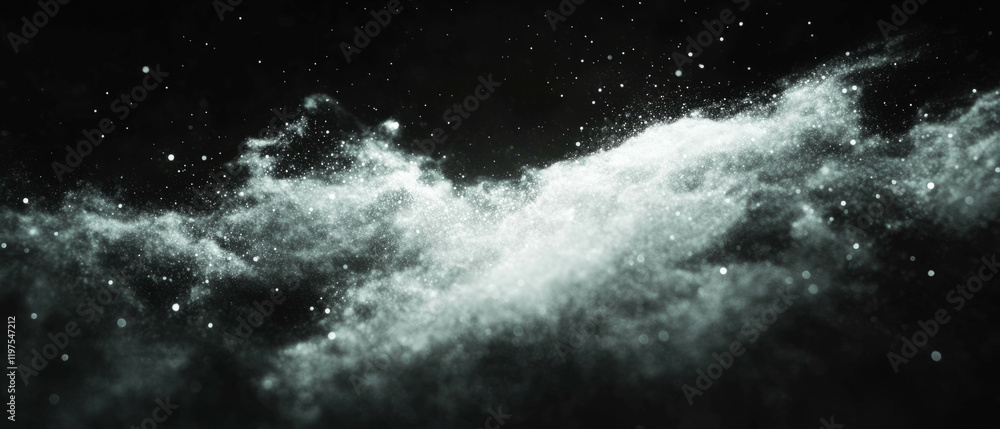 Poster magic dust particles create an enchanting shimmering effect against a dark background