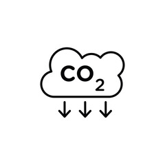 Reduce carbon dioxide co2 icon Flat fill set collection