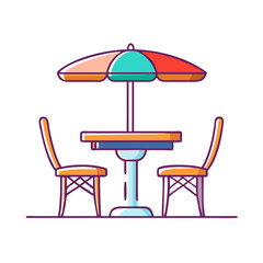 outdoor cafe table icon, outdoor cafe table vector illustration-simple illustration of outdoor cafe table, perfect for outdoor cafe table logos and themed design 
