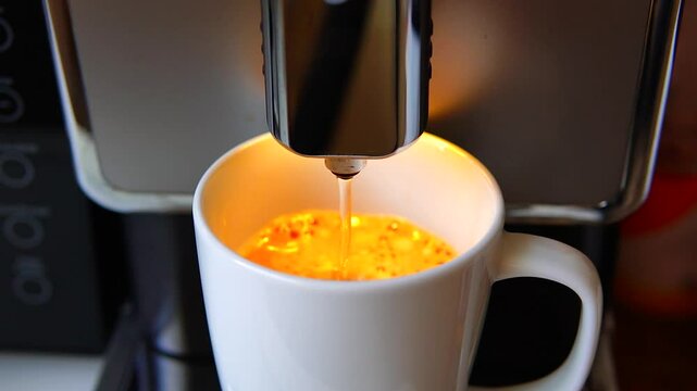 Ein Ausschnitt einer Kaffeemaschine zeigt einen Behlter, der randvoll mit frischen, dunkelbraun glnzenden Kaffeebohnen gefllt ist. Die Bohnen liegen eng aneinander und warten darauf, gemahlen zu werde