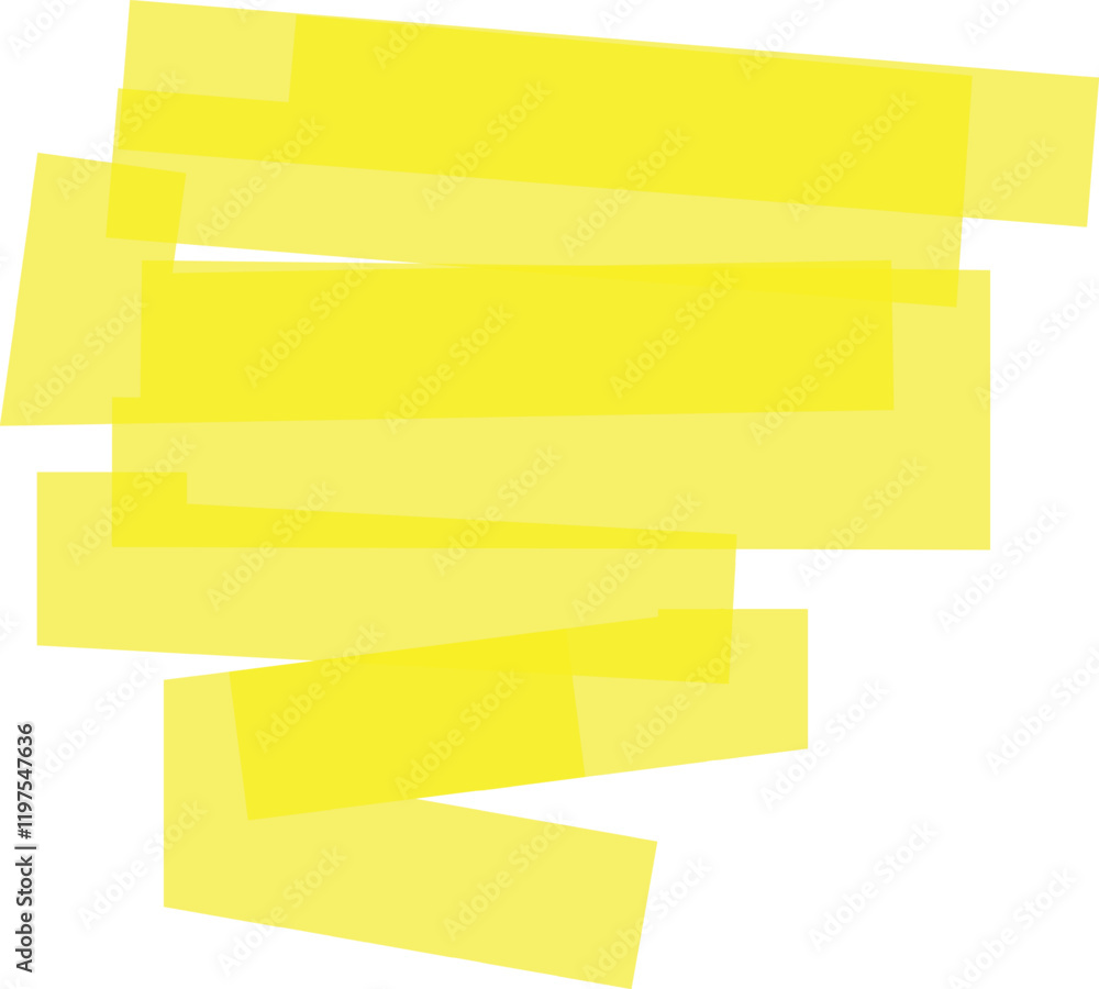 Poster overlapping yellow highlighter strokes create an engaging abstract composition against a clean white