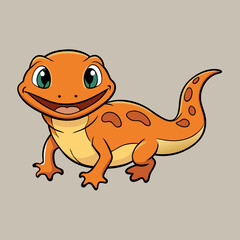 cartoon newt on white