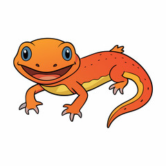 cartoon newt on white