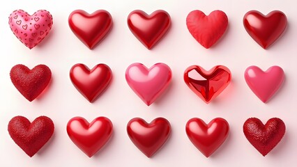 Fototapeta premium valentine's day heart shapes collection
