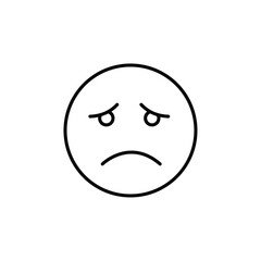 Sad, upset or lonely emoticon icon Flat fill set collection