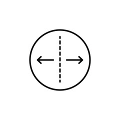 Separating arrow in two part icon Flat fill set collection