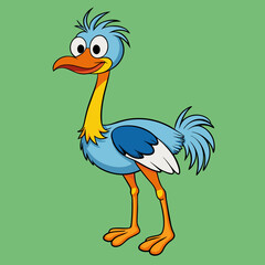 illustration of a cartoon ostrich