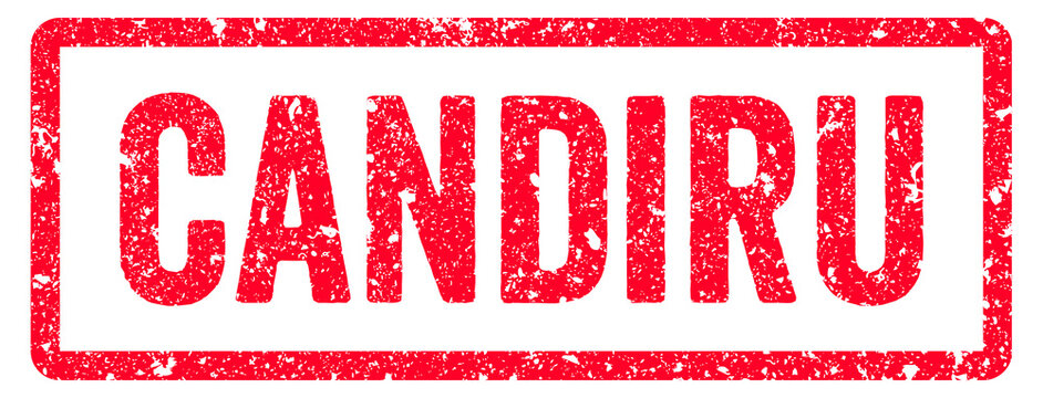 Candiru Stamp Transparent Seal, Red Grunge Candiru Word Rubber Stamp Seal