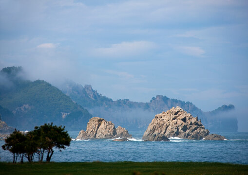 Rocks on the sea coast, North Hamgyong Province, Jung Pyong Ri, North Korea