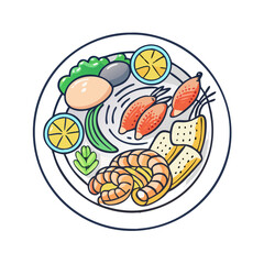 seafood platter icon, seafood platter vector illustration-simple illustration of seafood platter, perfect for seafood platter logos and themed design 