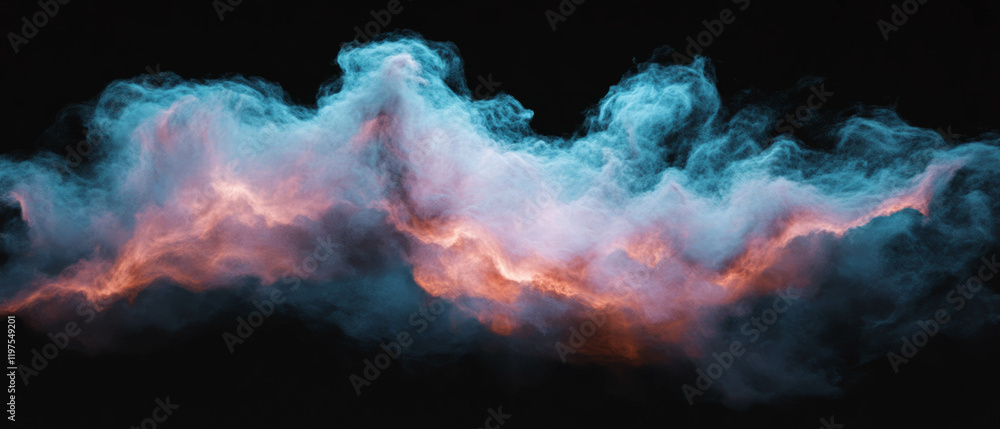 Aufkleber swirling colorful nebula texture creating a mystical galactic atmosphere in black background