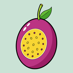 vector illustration of an passionfruit
