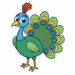 peacock vector illustration
