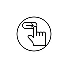 Fototapeta premium Swipe right icon Flat fill set collection