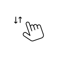 Swipe up and down icon Flat fill set collection