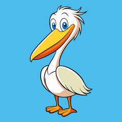 illustration of a pelican cartoon  vector