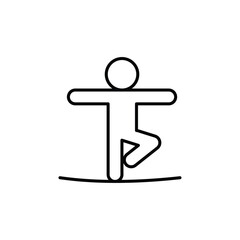 Tightrope walker icon Flat fill set collection