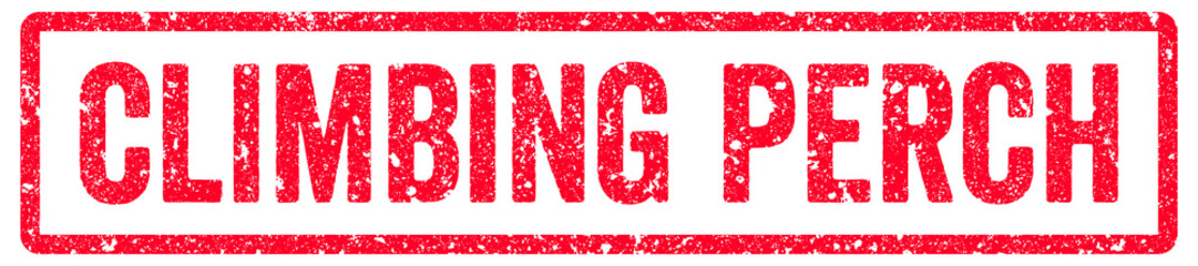 Climbing Perch Stamp Transparent Seal, Red Grunge Climbing Perch Word Rubber Stamp Seal