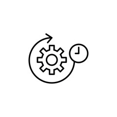 Time management icon Flat fill set collection