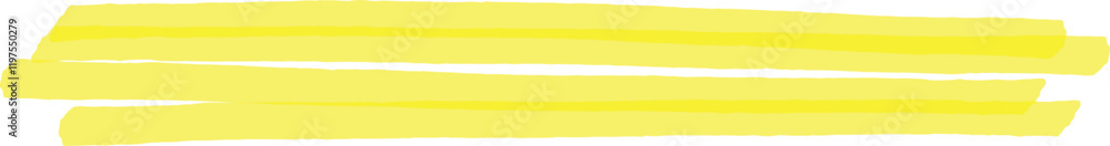 Poster three parallel brush strokes of vibrant yellow highlighter ink create a striking design element on a