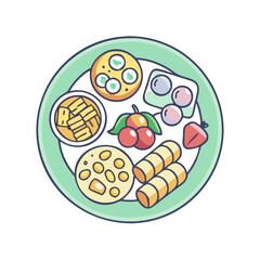 appetizer platter icon, appetizer platter vector illustration-simple illustration of appetizer platter, perfect for appetizer platter logos and themed design 
