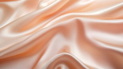 Obraz premium Delicate Peach Silk Fabric Texture - Smooth and Elegant
