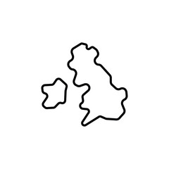 United Kingdom map icon Flat fill set collection