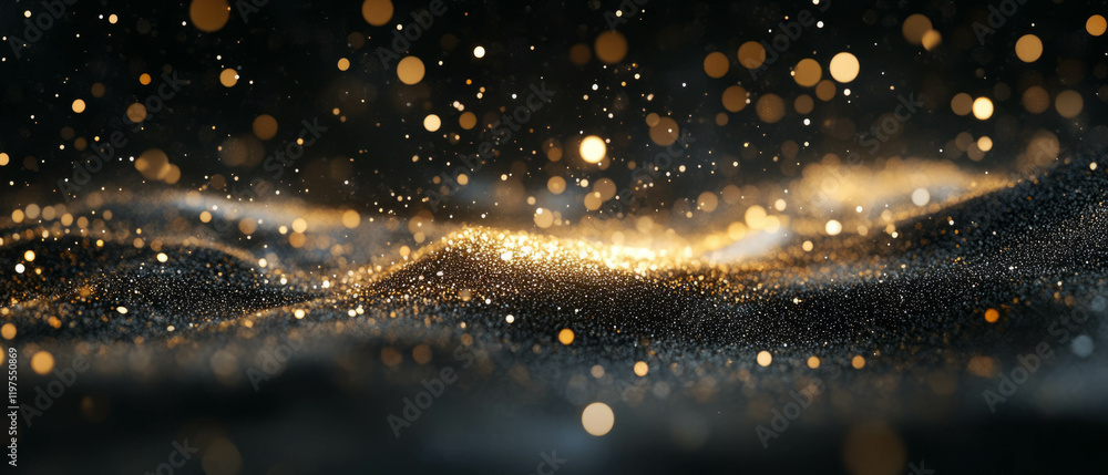 Poster welding sparks create shimmering texture against a dark background in industrial setting
