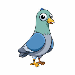 vector illustration of a cartoon pigeon 