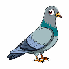 vector illustration of a cartoon pigeon 