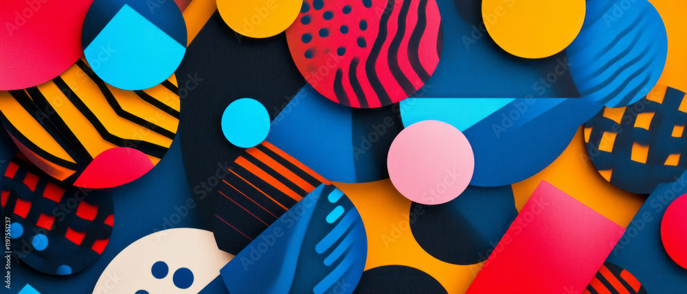 Poster bold abstract geometric shapes create modern and vibrant visual patterns