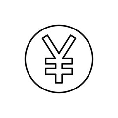 Yen sign icon Flat fill set collection