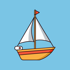 wooden sailboat vector