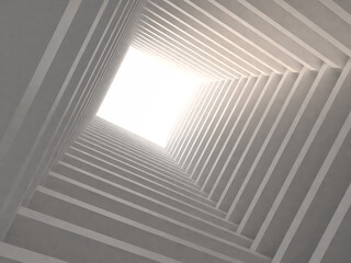 Obraz premium 無数の板で構無数の板で構成されたトンネルの3Dイラスト