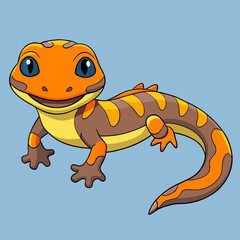 cartoon salamander on white