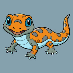 cartoon salamander on white