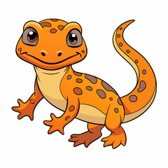 cartoon salamander on white