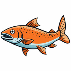 vector illustration of a  salmon fish